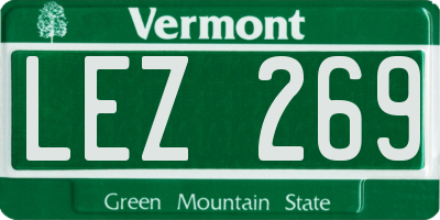 VT license plate LEZ269