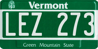VT license plate LEZ273