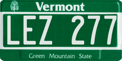VT license plate LEZ277