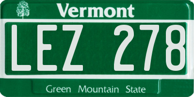 VT license plate LEZ278