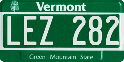 VT license plate LEZ282