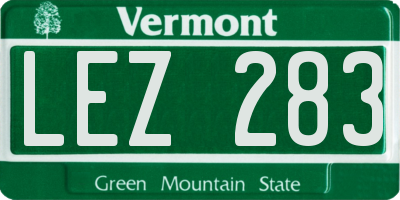 VT license plate LEZ283