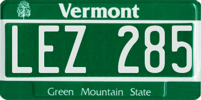 VT license plate LEZ285