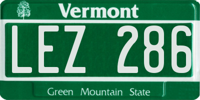 VT license plate LEZ286