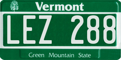 VT license plate LEZ288
