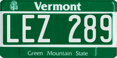 VT license plate LEZ289