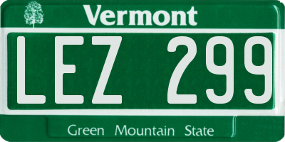 VT license plate LEZ299