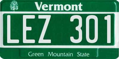 VT license plate LEZ301