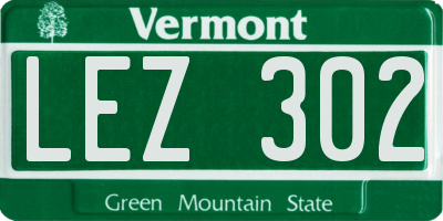 VT license plate LEZ302