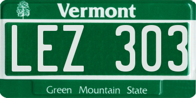 VT license plate LEZ303