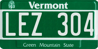 VT license plate LEZ304