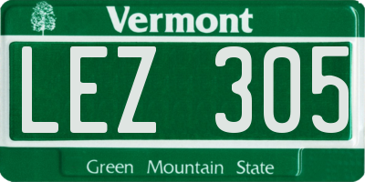 VT license plate LEZ305