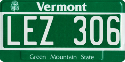 VT license plate LEZ306