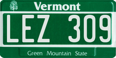 VT license plate LEZ309