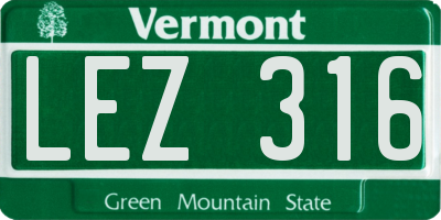 VT license plate LEZ316
