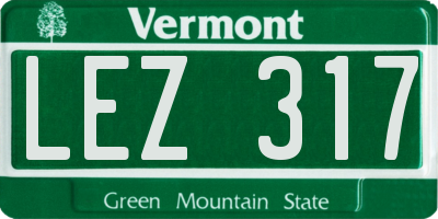 VT license plate LEZ317