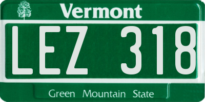 VT license plate LEZ318