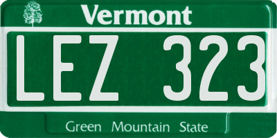VT license plate LEZ323