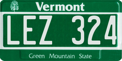 VT license plate LEZ324