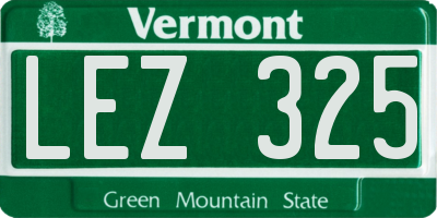 VT license plate LEZ325