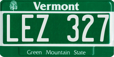 VT license plate LEZ327