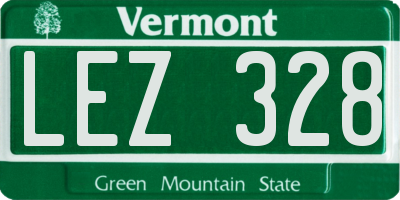 VT license plate LEZ328