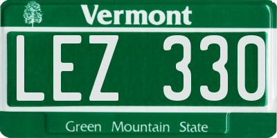 VT license plate LEZ330