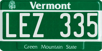 VT license plate LEZ335
