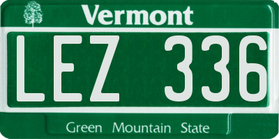 VT license plate LEZ336