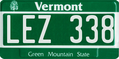 VT license plate LEZ338
