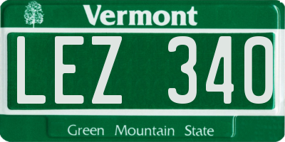 VT license plate LEZ340