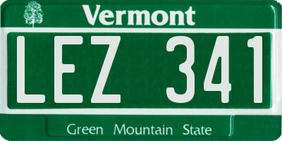 VT license plate LEZ341