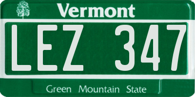 VT license plate LEZ347