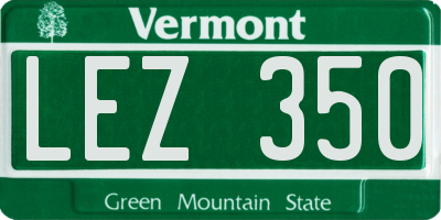 VT license plate LEZ350