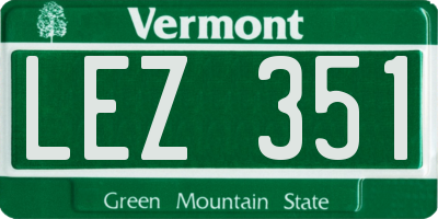 VT license plate LEZ351