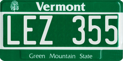 VT license plate LEZ355
