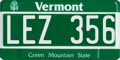 VT license plate LEZ356