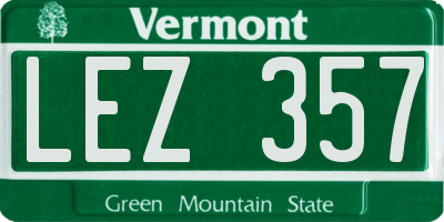 VT license plate LEZ357