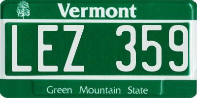 VT license plate LEZ359