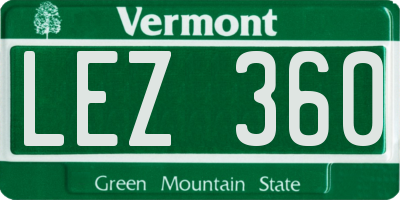VT license plate LEZ360