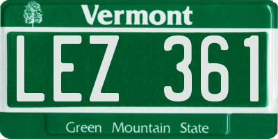 VT license plate LEZ361