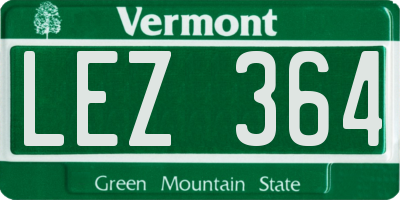 VT license plate LEZ364