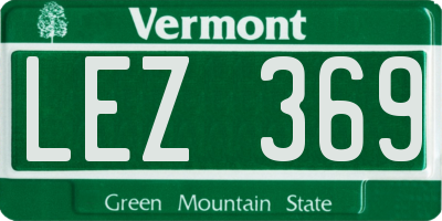 VT license plate LEZ369