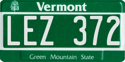 VT license plate LEZ372