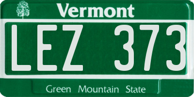 VT license plate LEZ373