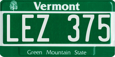 VT license plate LEZ375