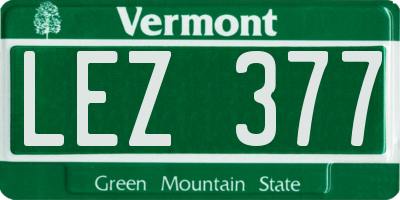 VT license plate LEZ377