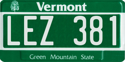 VT license plate LEZ381