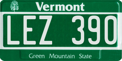 VT license plate LEZ390