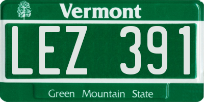 VT license plate LEZ391